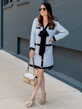 Pomander Place Coco Tweed Bow Dress